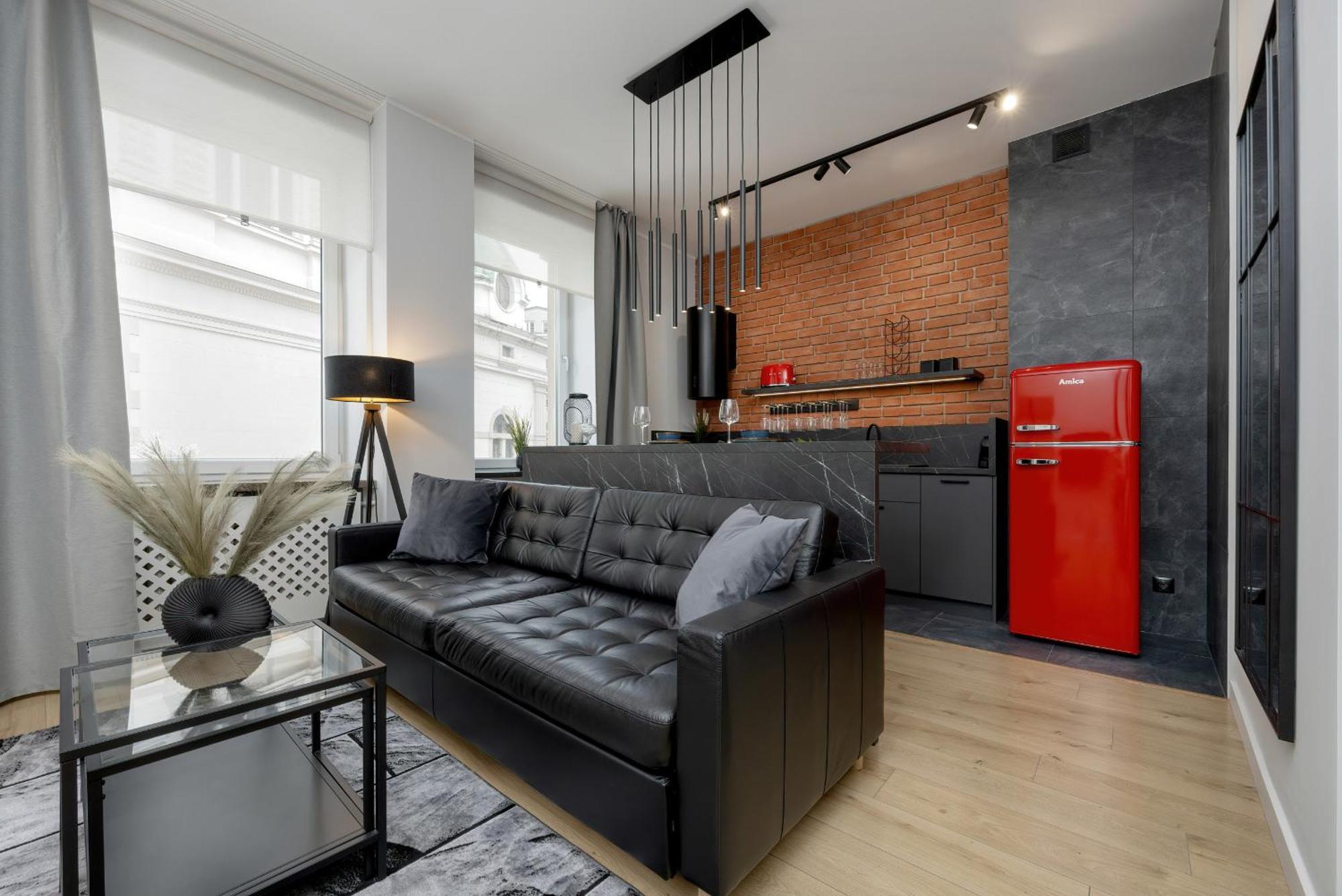 Exclusive Grey And Red Apartment In Warsaw Center By Noclegi Renters Экстерьер фото